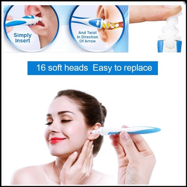 Smart Swab Silicone Easy Earwax Removal with 16 Replacement Disposable Soft Tips/Ear Wax..